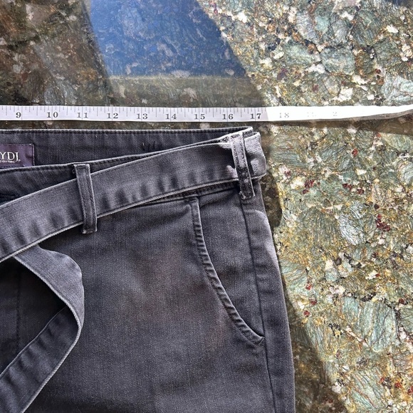 NYDJ Marilyn Straight tie waist trouser style black/grey jeans. Stretch. Work. - Picture 9 of 12